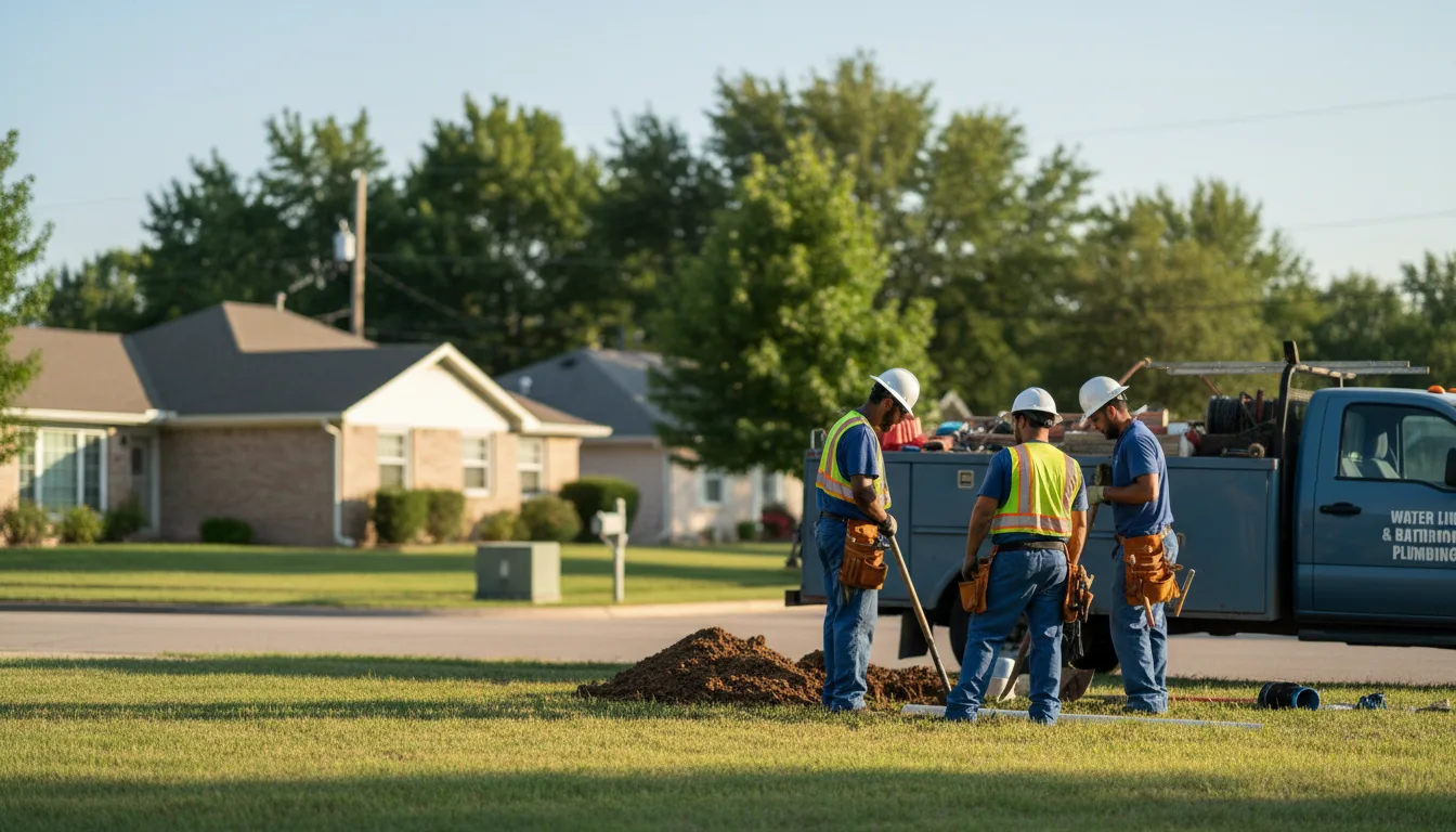 Residential water line and bathroom plumbing service in De Berry, TX